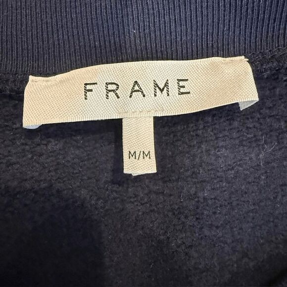 Frame Old School Sweatshirt Navy Blue w/Red Embroidered Script Logo Size Medium - Picture 4 of 11